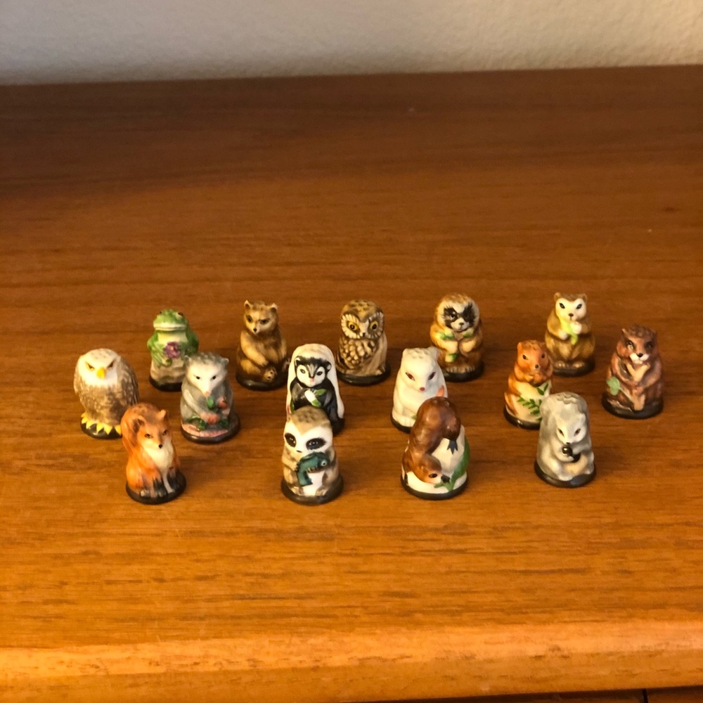 Friends of the Forest Porcelain Animal Thimbles